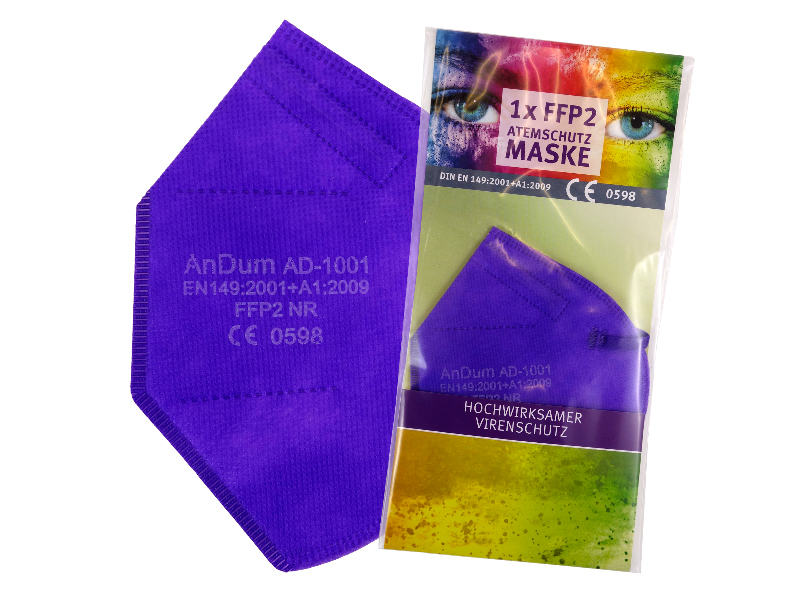 lila FFP2-Schutzmaske mit CE
