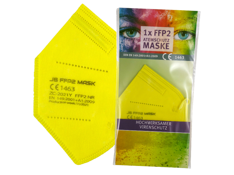 neongelb FFP2-Schutzmaske mit CE